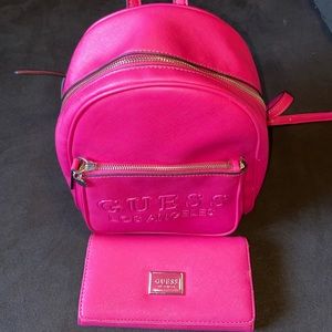 Guess backpack with matching wallet